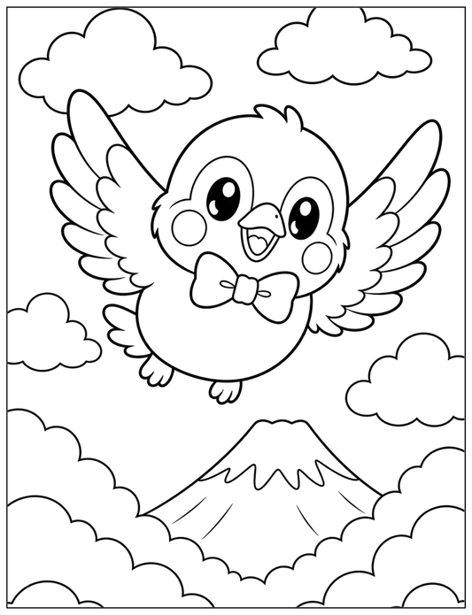 Chunta's Sky Journey Through Japan: Bold & Easy Coloring Book for Adults
