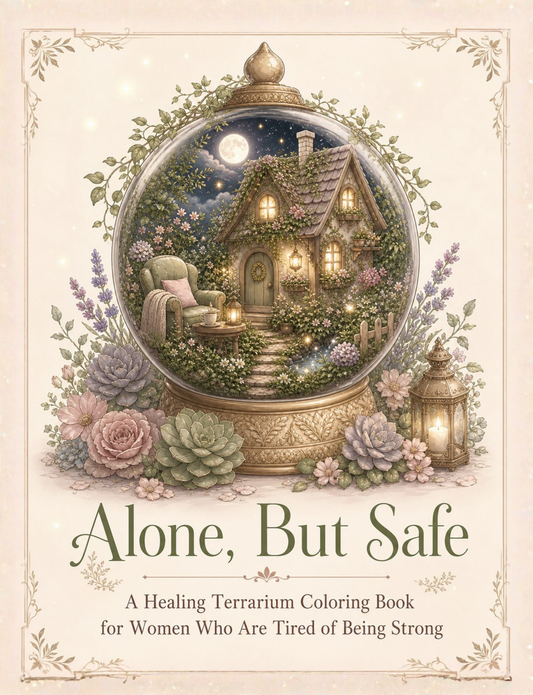 Alone, But Safe: A Healing Terrarium Coloring Book
