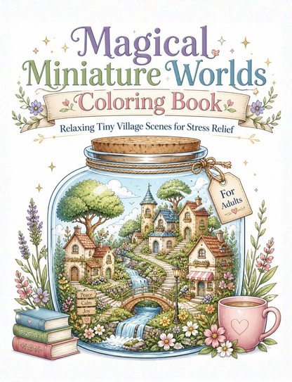 Magical Miniature Worlds Coloring Book