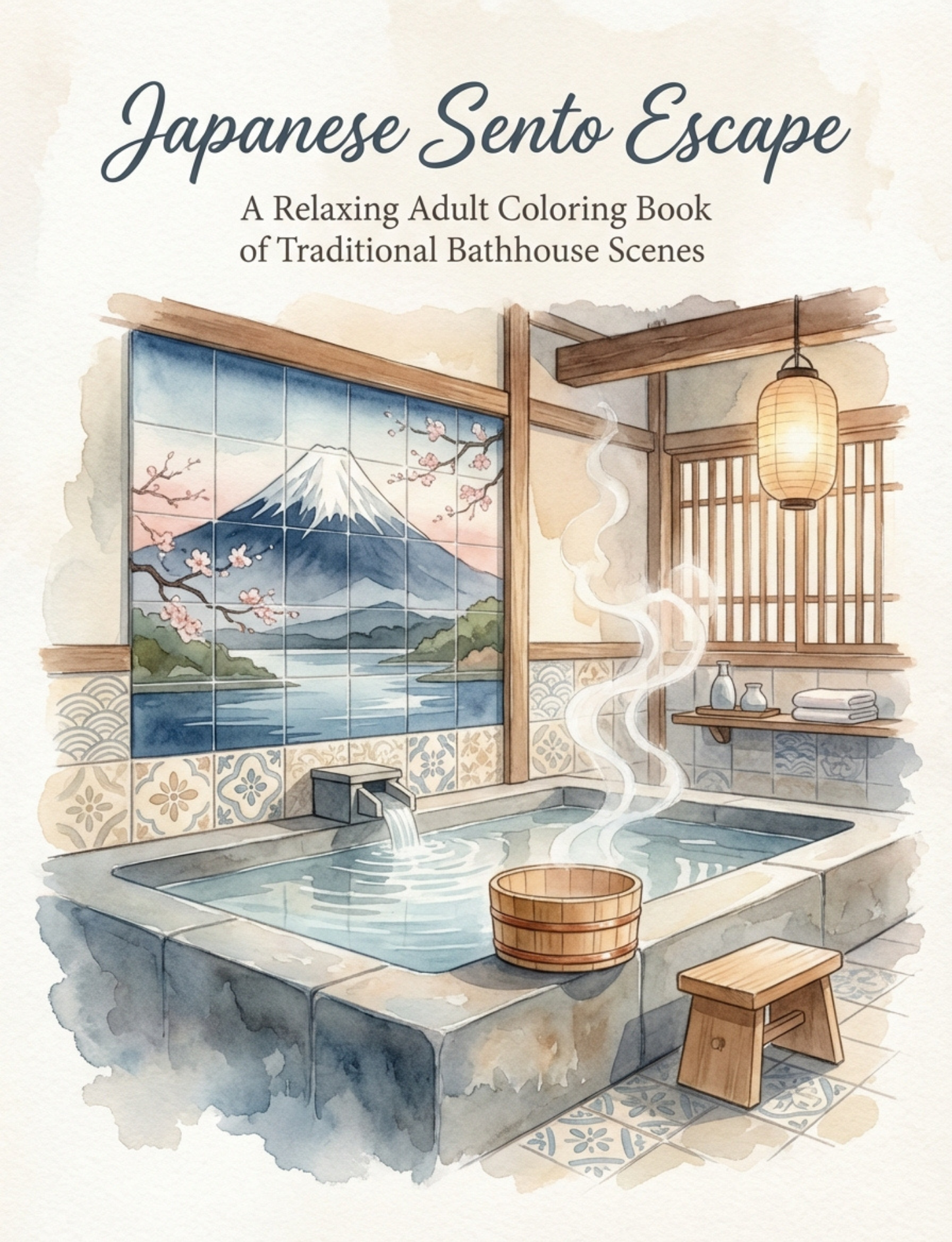 Japanese Sento Escape: A Relaxing And Nostalgic coloring book
