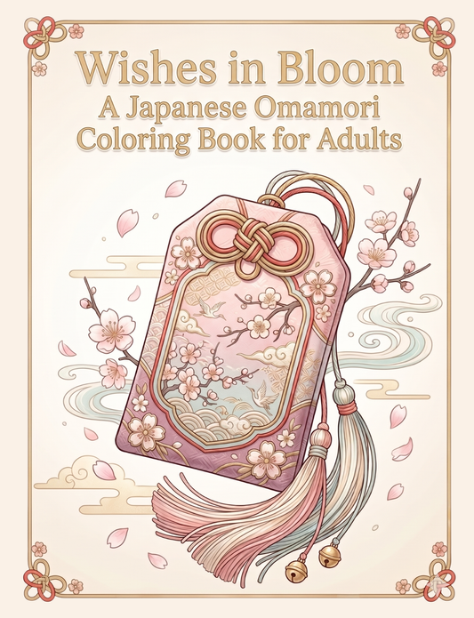 Wishes in Bloom: A Japanese Omamori Coloring Book