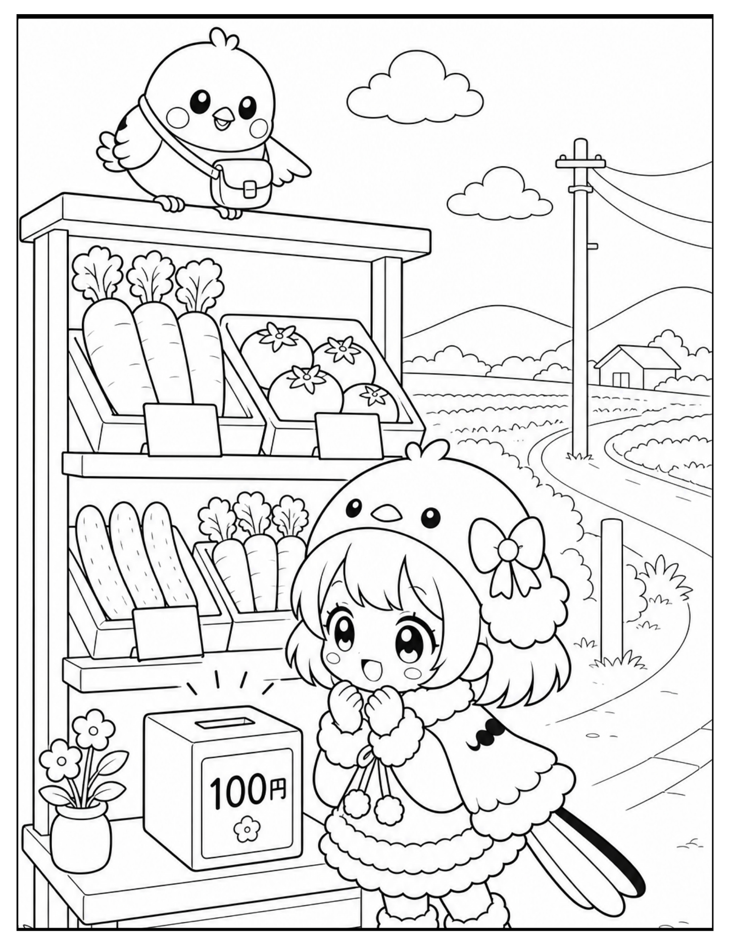 Fuwari & Soramaru's Little Happiness Hunt: A Cozy Japanese Coloring Adventure