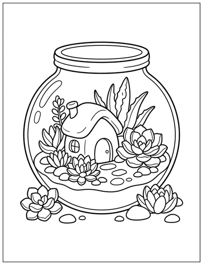 Magical Miniature Worlds Coloring Book