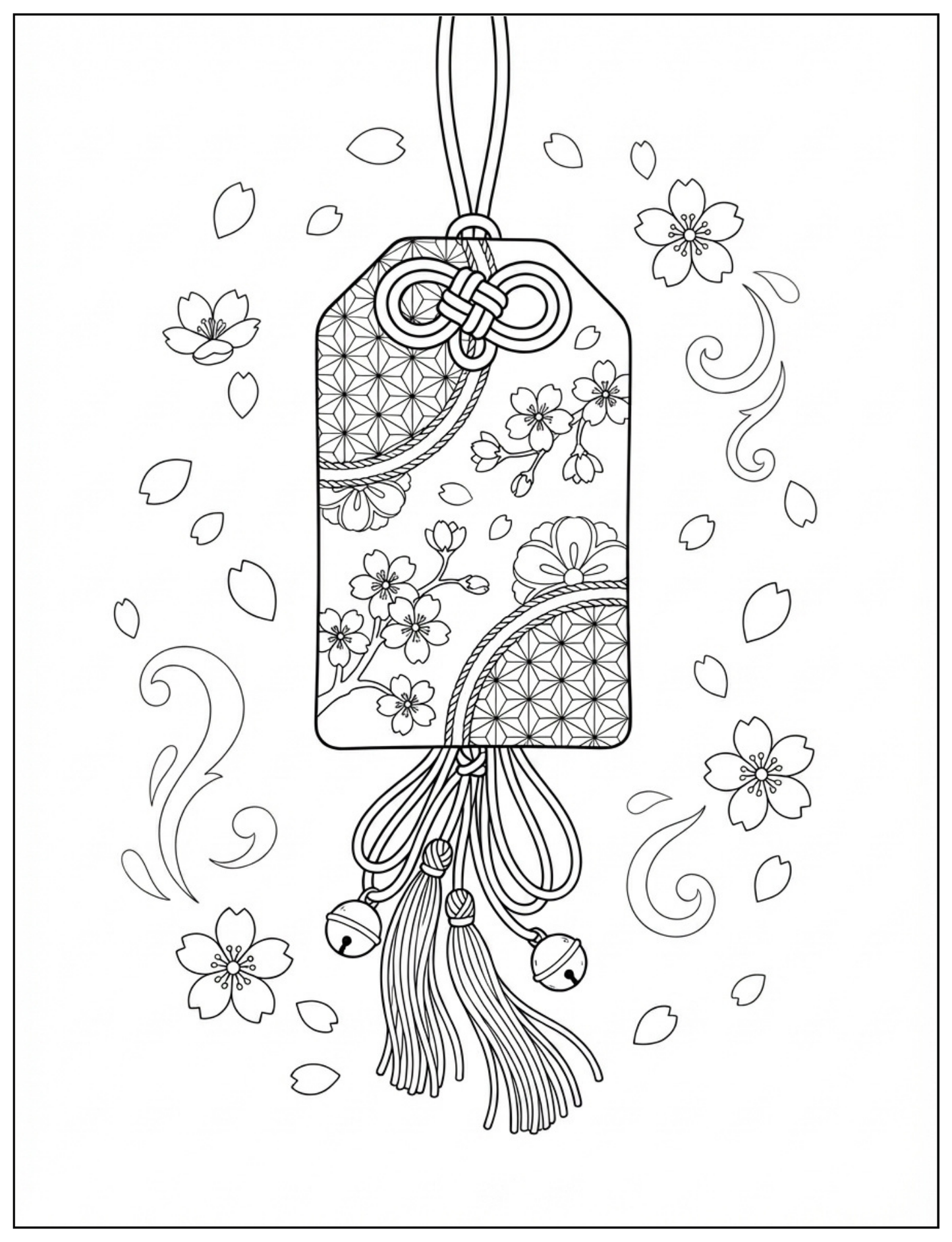 Wishes in Bloom: A Japanese Omamori Coloring Book