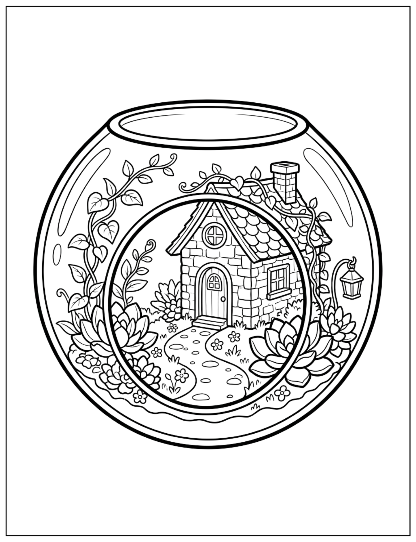 Alone, But Safe: A Healing Terrarium Coloring Book