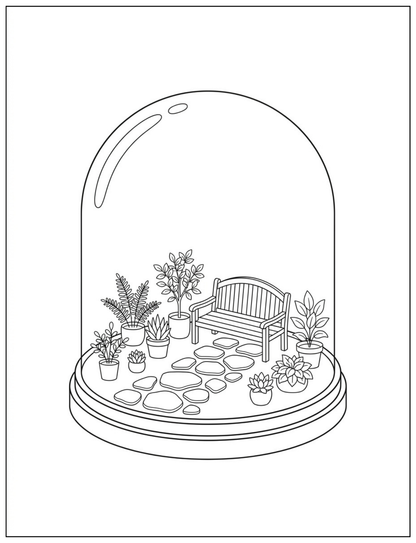 Magical Miniature Worlds Coloring Book