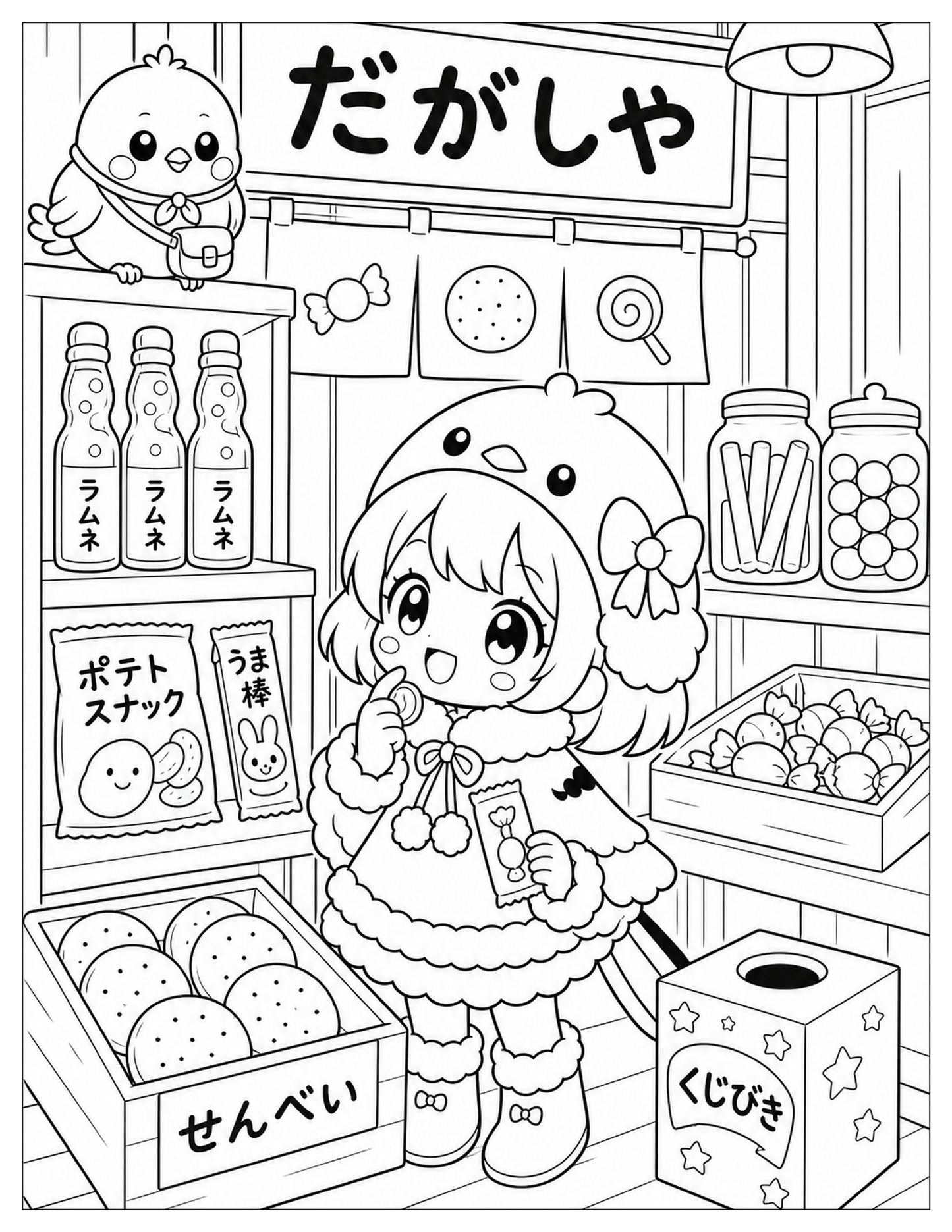 Fuwari & Soramaru's Little Happiness Hunt: A Cozy Japanese Coloring Adventure